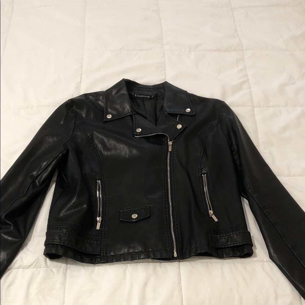 Faux Black Leather Jacket